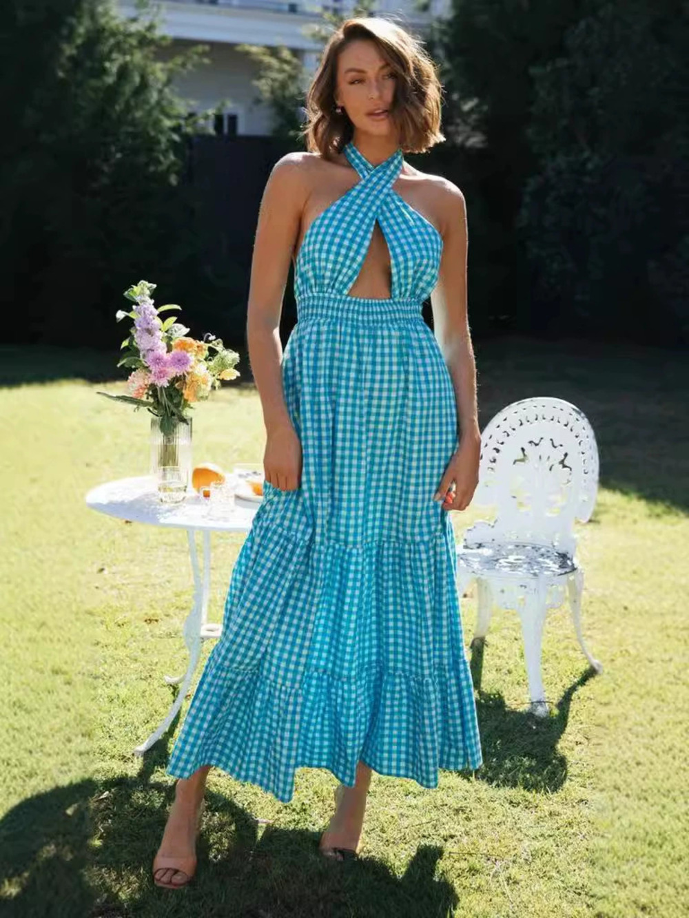 Zara Summer Exclusive Crisscross Halter Tie Strap Dress